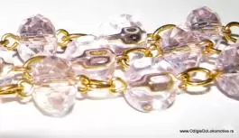 Narukvica od roze kristalića unikatni dizajn ručna izrada 9811