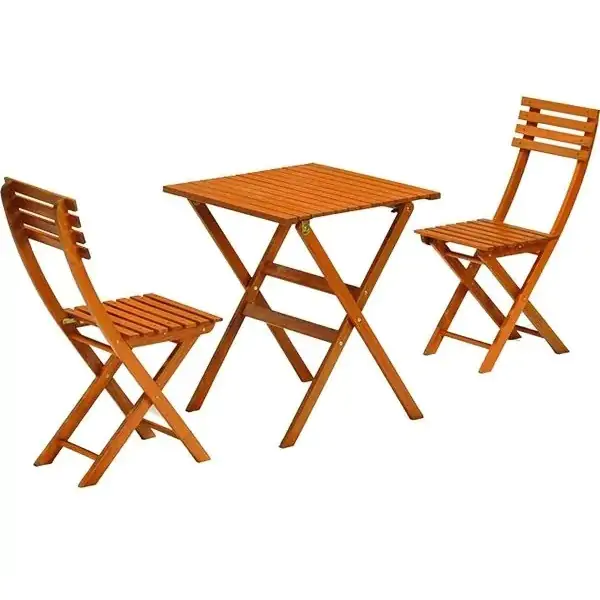 Bistro set -  drveni sto i  dve drvene stolice