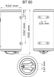 Termorad bojler inox BT-80 IB-21L vertikalni beli sa izmenjivačem toplote