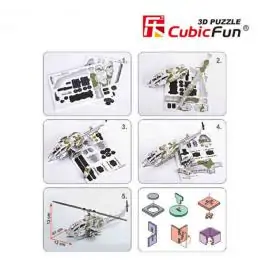 3D Puzzle Helikopter vojni 58100 CUBICFUN