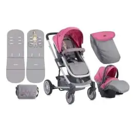 Kolica za decu sa auto sedištem S-500 Set Rose & Grey Girl BERTONI