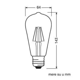 LED filament sijalica dim. toplo bela 6.5W OSRAM