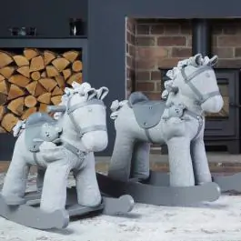 Konj na ljuljanje pliš grey horse