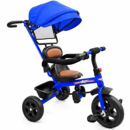 Tricikl sa tendom i kožnim sedištem Y-TS5543 plavi