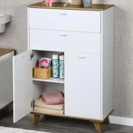 Kesper KSP15993 ormarić sa 2 ladice i 2 vrata 60x28x96 cm beli lak