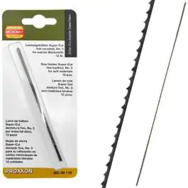 Proxxon Super-Cut Testere za Dekupir Bez Čepova 130mm - 19 Zuba, 12 Komada (130 x 0.85 x 0.32 mm)