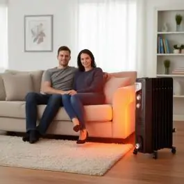 Uljani radijator sa ventilatorom 9 rebara crni 2400W RAF R.0929B