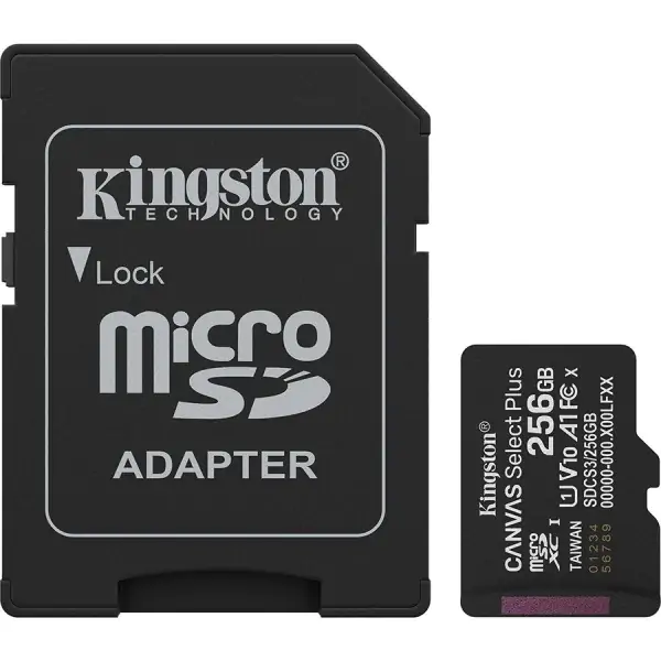 MikroSD mem.kart.256GB Kingston SelectPlus gen 3