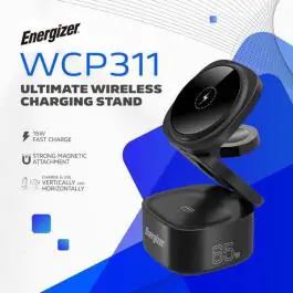 3-u-1 bežična stanica za punjenje sa 65W USB-C PD i sklopivim dizajnom Energizer WCP311