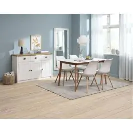 JEGIND D130 sto bela + 4 KASTRUP stolice bela S000978