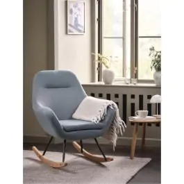 Fotelja za ljuljanje NEBEL svetlo plava tkanina 3690307