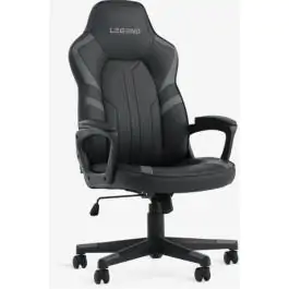 Gejmerska stolica FJELSTED crna veštačka koža/siva 3630092