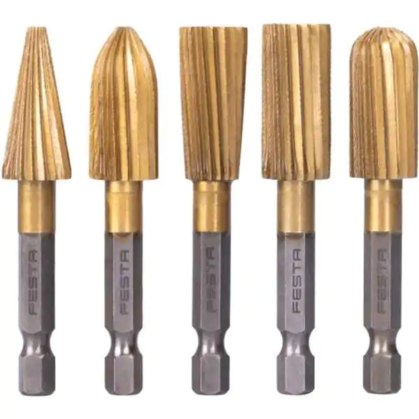 Rotaciona turpije - glodala FESTA – set od 5 komada, sa TiN presvlakom