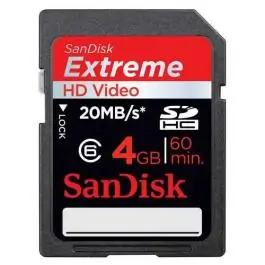 Memorijska kartica za kameru SD 4G Extreme HD Video 20 MB/s - klasa 6 SanDisk