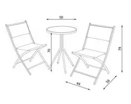 Baštenski set sto + 2 stolice metalni SAVOIA