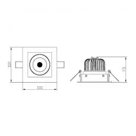 Ugradna LED lampa 8W hladno bela LUG6430-8/W