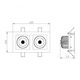 Ugradna LED lampa 8W hladno bela LUG6430-16/W