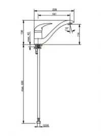 Slavina-Baterija za sudoperu sa ugaonim ventilima NOVA ARMAL