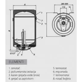 Metalac akumulacioni bojler INOX MB P50 RFI T03818