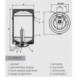 Metalac akumulacioni bojler INOX MB P80 RFI T03732  