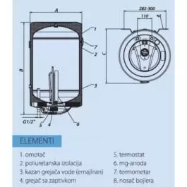 Metalac akumulacioni bojler STANDARD EZV P50 R T03171