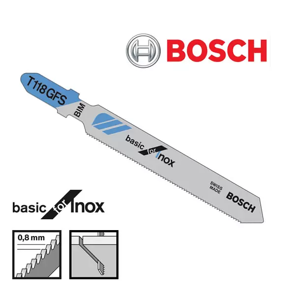 Listovi ubodne testere za inox / nerđajući čelik T 118 GFS (5.kom) BOSCH