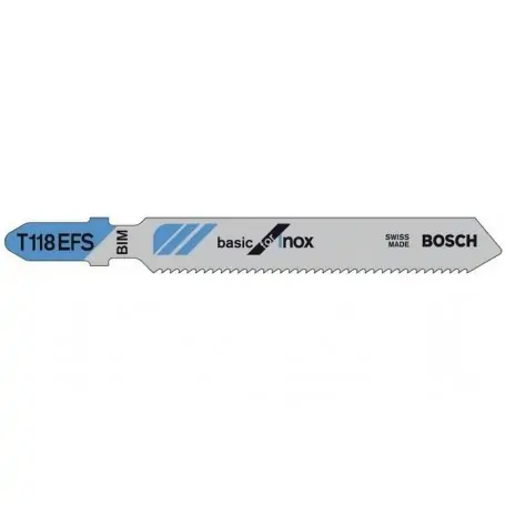 Listovi ubodne testere za inox / nerđajući čelik T 118 EFS (5.kom) BOSCH