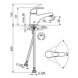 Jednoručna slavina - baterija za lavabo Perla JP301001 ROSAN