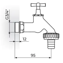 Baštenska slavina - ventil sa met. holenderom 3/4'' Rosan A03034