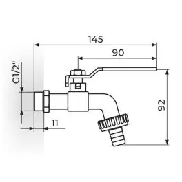 Baštenska kuglasta slavina sa holenderom 1/2'' Rosan A560012