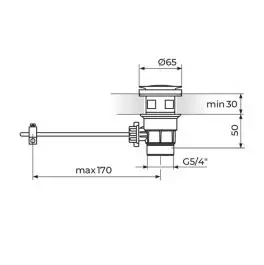 Automatski gornji deo za sifon - 5/4" - mesing Rosan S246