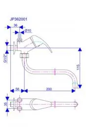 Slavina-Baterija za protočni bojler izliv 300mm JP362003 Perla ROSAN