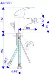 Slavina-Baterija za bide sa metalnim odlivom King ROSAN