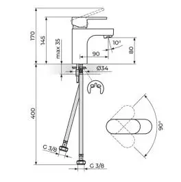 Slavina - baterija za lavabo Mistique JM30101 ROSAN