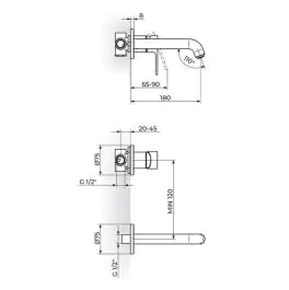 Slavina - baterija za lavabo sa izlivom 230mm Mistique JM31401 ROSAN