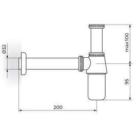 Sifon za lavabo - sudoperu - PODSKLOP 5/4" Rosan S200/B