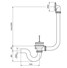 Sifon za kadu - 5/4" Rosan S280