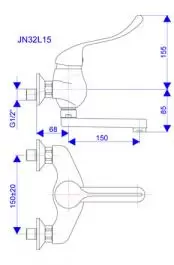 Slavina-Baterija zidna lekarska 150mm Nexus ROSAN