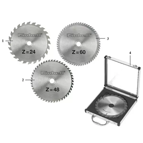 Set od 3 lista cirkulara za drvo 210mm Einhell