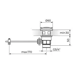 Automatski gornji deo za sifon - 5/4'' Rosan S245