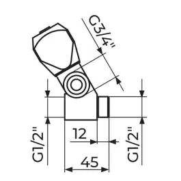 Jednoručna priključna slavina - ventil 1/2'' sa priključkom 3/4'' KLASIK FUMME Rosan AF55112