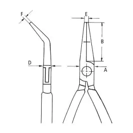 Klešta špicasta kriva za elektroniku 115 mm 35 42 115 KNIPEX