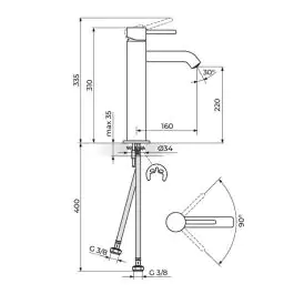 Baterija za lavabo-visoka JZ30109 ROSAN