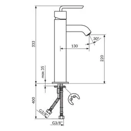 Baterija za lavabo - visoka JO30109 ROSAN