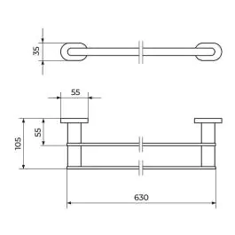 Držač peškira 60cm - dupli Mistique JM902 ROSAN