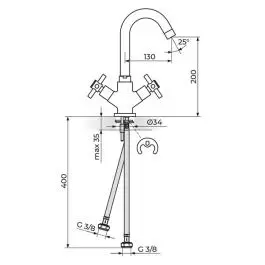 Dvoručna slavina - baterija za lavabo XO XO30101 ROSAN