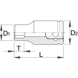 Ključ nasadni dvanaestougli, prihvat 1/2" 190/1 12p 16mm UNIOR