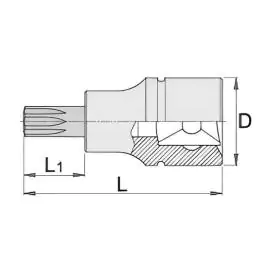 Ključ nasadni sa TX profilom, prihvat 1/4" 187/2TX TX40 UNIOR