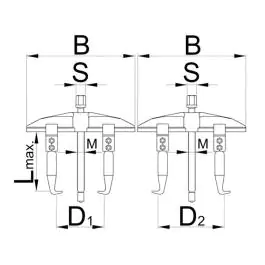 Izvlakač dvokraki klizni 681/5  400mm UNIOR