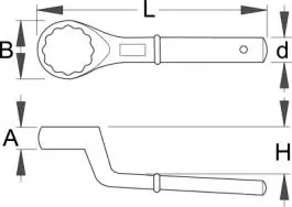 Ključ okasti jednostrani, savijeni 178/2 24mm UNIOR